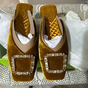 Sam Edelman Velvet slip on sandals